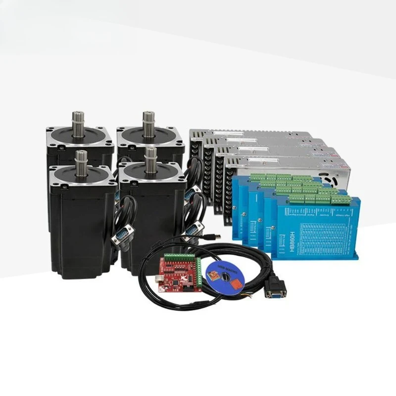 12.5N.m High Torque NEMA 34 Closed Loop Stepper Motor 4-Axis CNC Kit
12.5N.m High Torque NEMA 34 Closed Loop Stepper Motor 4-Axis CNC Kit