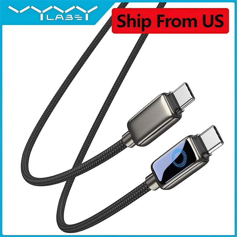 Кабель для быстрой зарядки VYVYLABS 240W USB C с LED-дисплеем, Type-C на Type-C, PD 3.1, высокоскоростная передача данных
Кабель для быстрой зарядки VYVYLABS 240W USB C с LED-дисплеем, Type-C на Type-C, PD 3.1, высокоскоростная передача данных