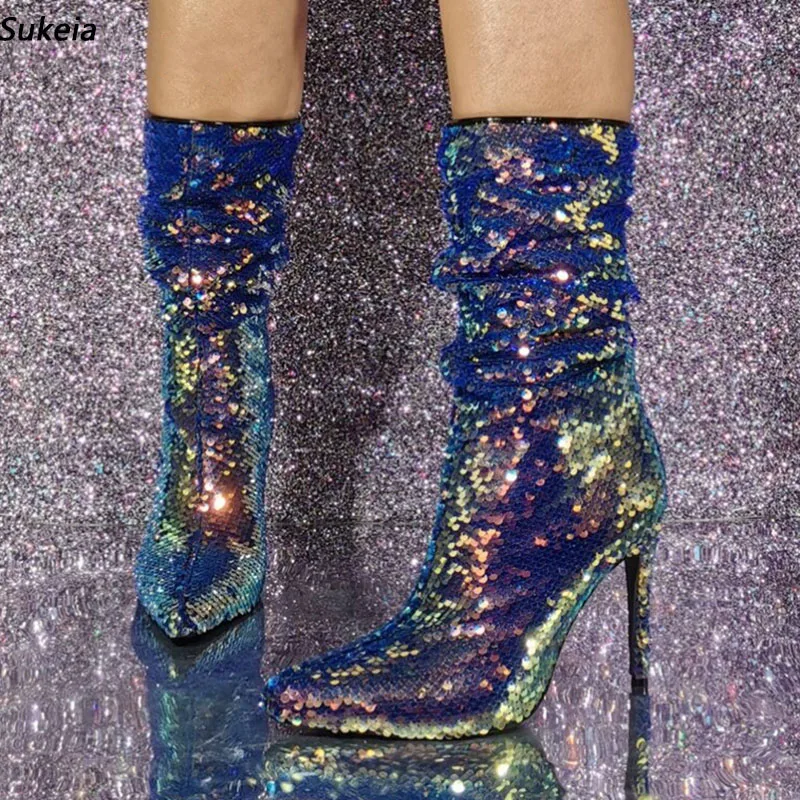 Sukeia женские зимние ботинки ручной работы до середины икры с острым носком и блестками на шпильке, красивая клубная обувь, женские размеры США 5-15
Sukeia женские зимние ботинки ручной работы до середины икры с острым носком и блестками на шпильке, красивая клубная обувь, женские размеры США 5-15