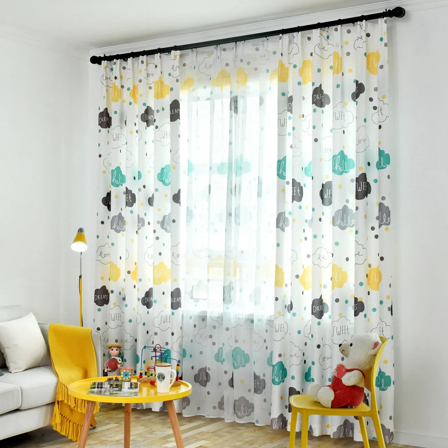 Cartoon high Shading rate Curtain for Bedroom Kids Curtains Tulle Lovely Clouds Curtains for Living Room Shading
Cartoon high Shading rate Curtain for Bedroom Kids Curtains Tulle Lovely Clouds Curtains for Living Room Shading