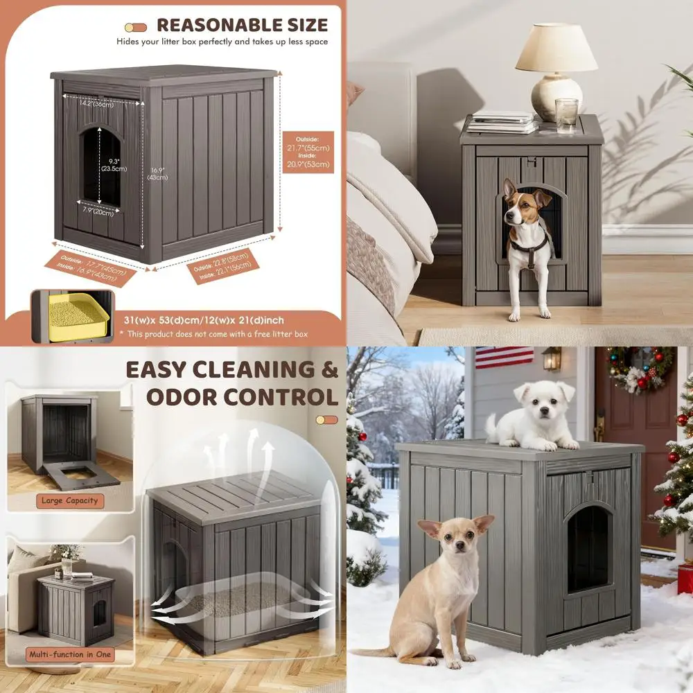 Всепогодный пластиковый домик для собак мелких пород, прочный уличный вольер для животных с вентиляцией, легко чистится, серый
Всепогодный пластиковый домик для собак мелких пород, прочный уличный вольер для животных с вентиляцией, легко чистится, серый