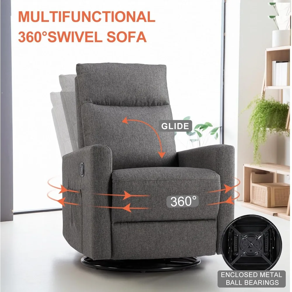 Recliner Chair, 360 Swivel Rocker Chair for Adults, Glider Rocker Recliners, Nursery Chairs for Living Room
Recliner Chair, 360 Swivel Rocker Chair for Adults, Glider Rocker Recliners, Nursery Chairs for Living Room
