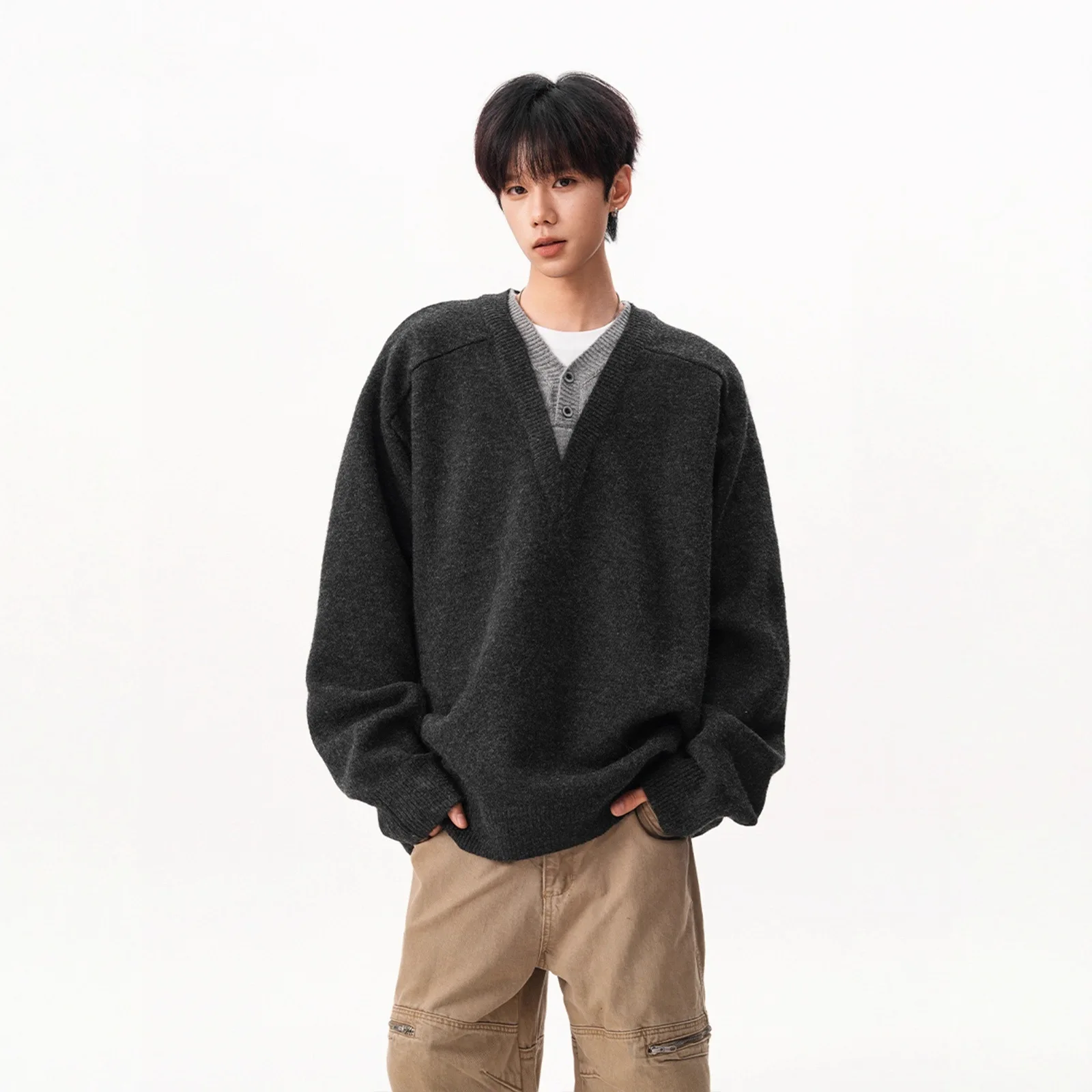Loose Long Sve V-Ne Knitted Sweater Men's Autumn Winter New Sle Retro Lazy Overhead Coat Casual Daily Wear
Loose Long Sve V-Ne Knitted Sweater Men's Autumn Winter New Sle Retro Lazy Overhead Coat Casual Daily Wear
