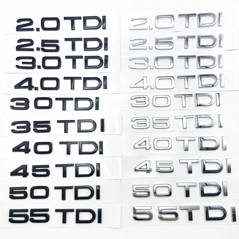 Apply to 1.9 2.0TDI 2.5TDI 3.0TDI 35TDI 40TDI 45TDI 50TDI Emblem for Audi A1 A3 A4 A5 A6 A7 A8 Q2 Q3 Q5 Q7 Car Trunk Sticker
Apply to 1.9 2.0TDI 2.5TDI 3.0TDI 35TDI 40TDI 45TDI 50TDI Emblem for Audi A1 A3 A4 A5 A6 A7 A8 Q2 Q3 Q5 Q7 Car Trunk Sticker