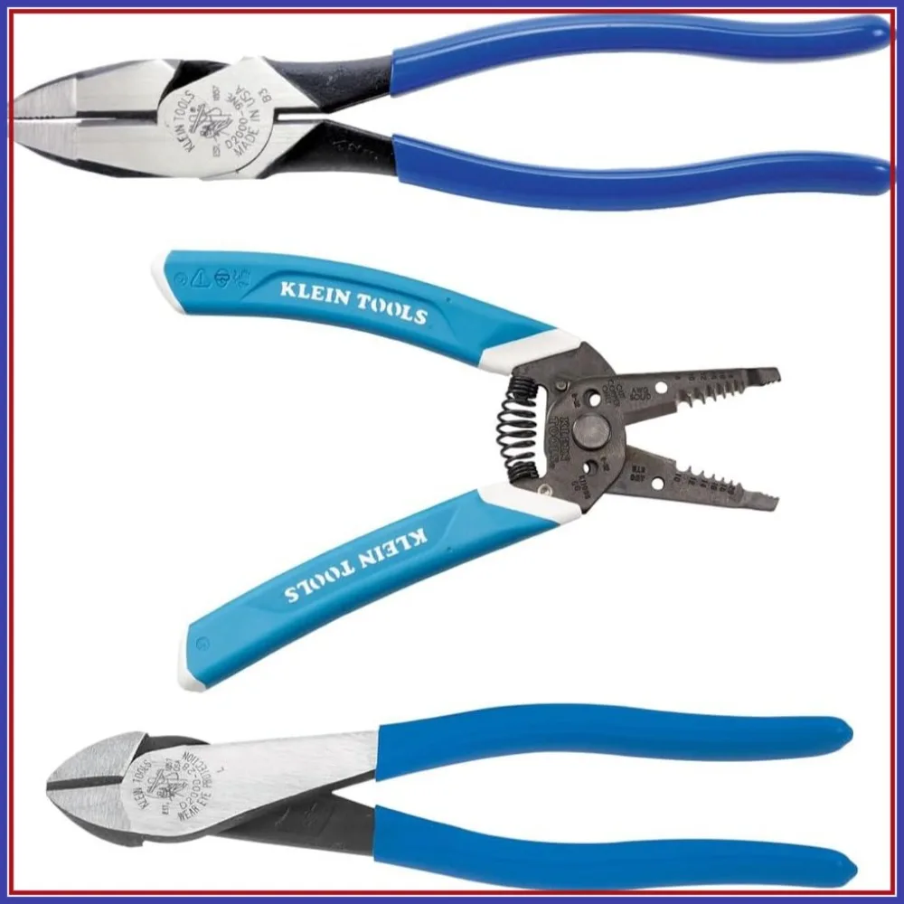 Heavy Duty Tool Set, 3-Piece, Lineman's Pliers, Diagonal Cutters, Wire Stripper
Heavy Duty Tool Set, 3-Piece, Lineman's Pliers, Diagonal Cutters, Wire Stripper