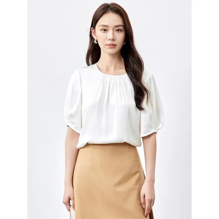 SENTUBILA Casual Loose Fit Women Blouse 2025 Summer Chiffon Folds Half Sleeve Round Neck Office Wear Elegant Shirt 152V57956
SENTUBILA Casual Loose Fit Women Blouse 2025 Summer Chiffon Folds Half Sleeve Round Neck Office Wear Elegant Shirt 152V57956