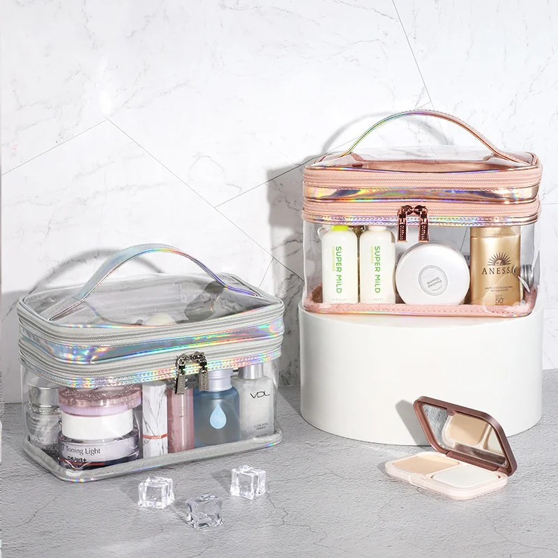 Makeup Organizer Transparent PVC Makeup Box With Large Capacity Dry Wet Separation Waterproof Wash Bag Travel Cosmetics Storage
Makeup Organizer Transparent PVC Makeup Box With Large Capacity Dry Wet Separation Waterproof Wash Bag Travel Cosmetics Storage