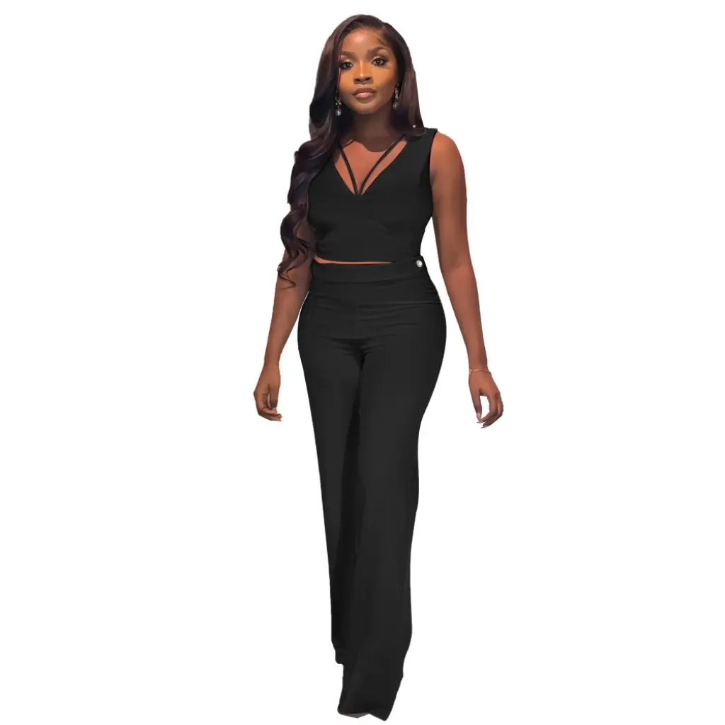 Women's High Waist Straight Leg Pants And Vest Two-Piece Set Casual Spring Summer Outfit European American Design
Women's High Waist Straight Leg Pants And Vest Two-Piece Set Casual Spring Summer Outfit European American Design