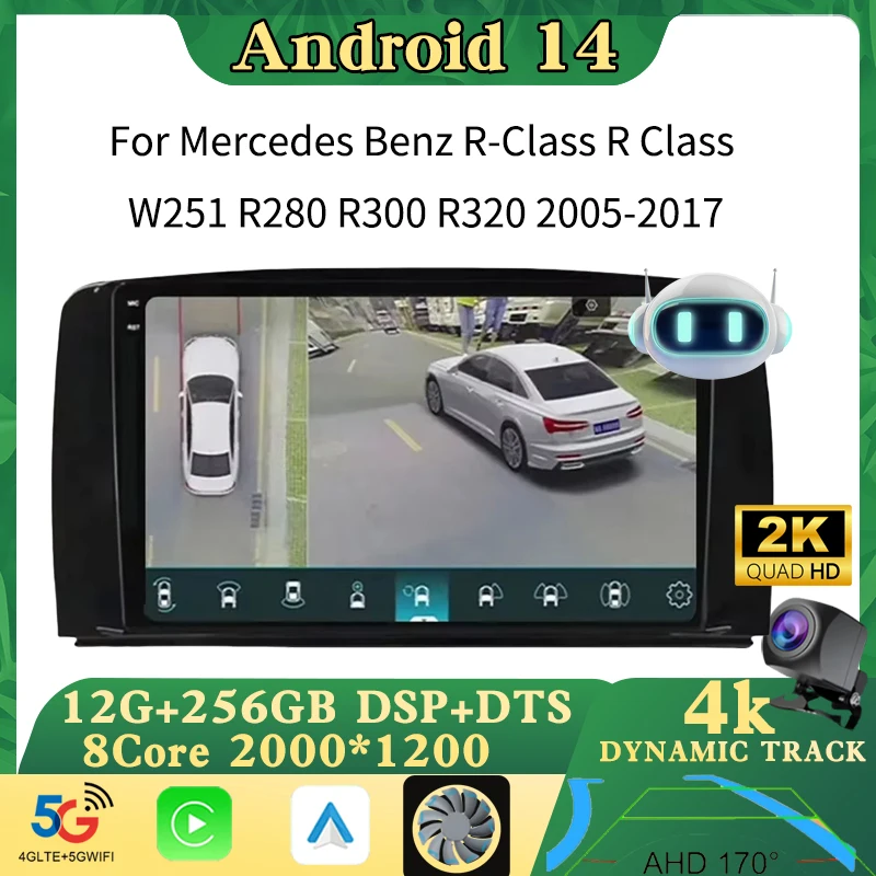 Android 14 Car Radio For Mercedes Benz R-Class R Class W251 R280 R300 R320 2005 - 2017 Stereo Multimedia Navigation Carplay Auto
Android 14 Car Radio For Mercedes Benz R-Class R Class W251 R280 R300 R320 2005 - 2017 Stereo Multimedia Navigation Carplay Auto