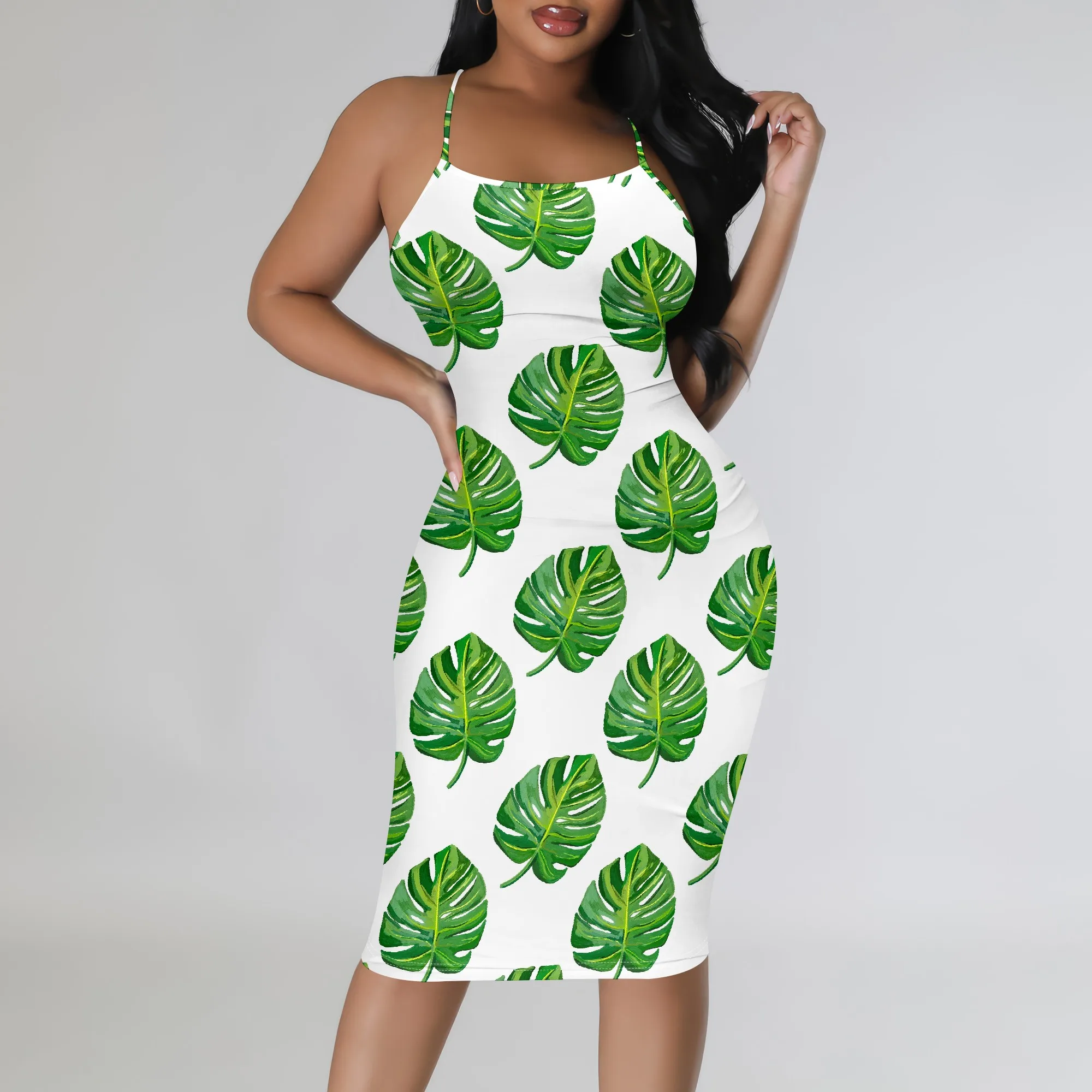 Women's Summer Boho Leaf Print Bodycon Midi Dress Sexy Stretchy for Casual Picnic Resort Vacation Work
Women's Summer Boho Leaf Print Bodycon Midi Dress Sexy Stretchy for Casual Picnic Resort Vacation Work