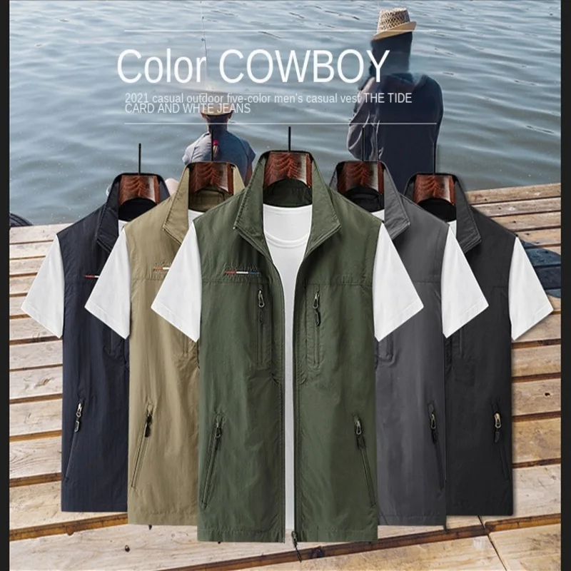Sleeveless Jacket Motorcyclist Vest Multi-pocket Male MAN Denim Fishing Clothing Gilets for Men Hunting Summer Work Men's Coat
Sleeveless Jacket Motorcyclist Vest Multi-pocket Male MAN Denim Fishing Clothing Gilets for Men Hunting Summer Work Men's Coat