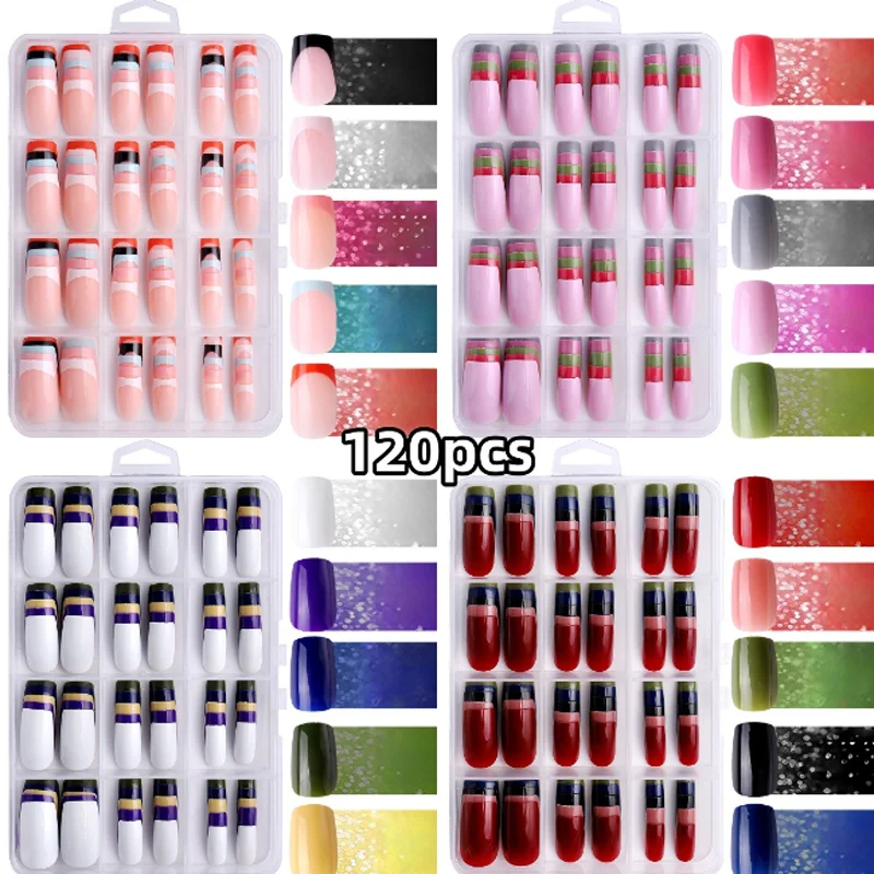 120pcs French Fake Nails Full Cove Solid Color Nail Extension Tips Solid Color False Nails DIY Manicure Nail Art Accessories
120pcs French Fake Nails Full Cove Solid Color Nail Extension Tips Solid Color False Nails DIY Manicure Nail Art Accessories