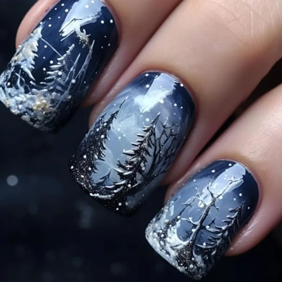 Christmas Press on Nails Short Square Blue Snow Scenery Fake Nails Press Ons with Winter Snowflake Designs Full Cover Glue on N
Christmas Press on Nails Short Square Blue Snow Scenery Fake Nails Press Ons with Winter Snowflake Designs Full Cover Glue on N