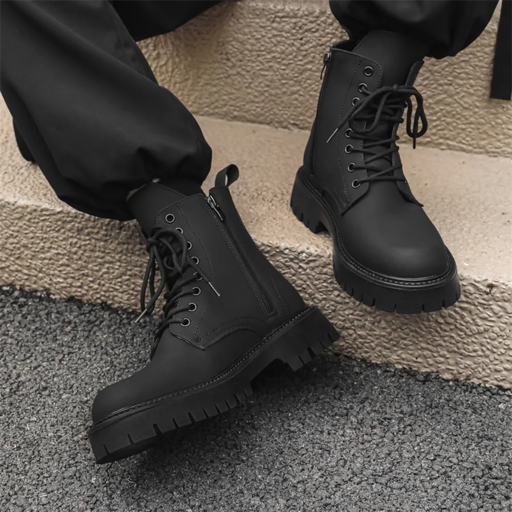 Autumn Men Japan Karajuku Korean Style Fashion High Top Streetwear Thick Platform Boots Casual Leather Shoes Male Lace Up Shoes
Autumn Men Japan Karajuku Korean Style Fashion High Top Streetwear Thick Platform Boots Casual Leather Shoes Male Lace Up Shoes