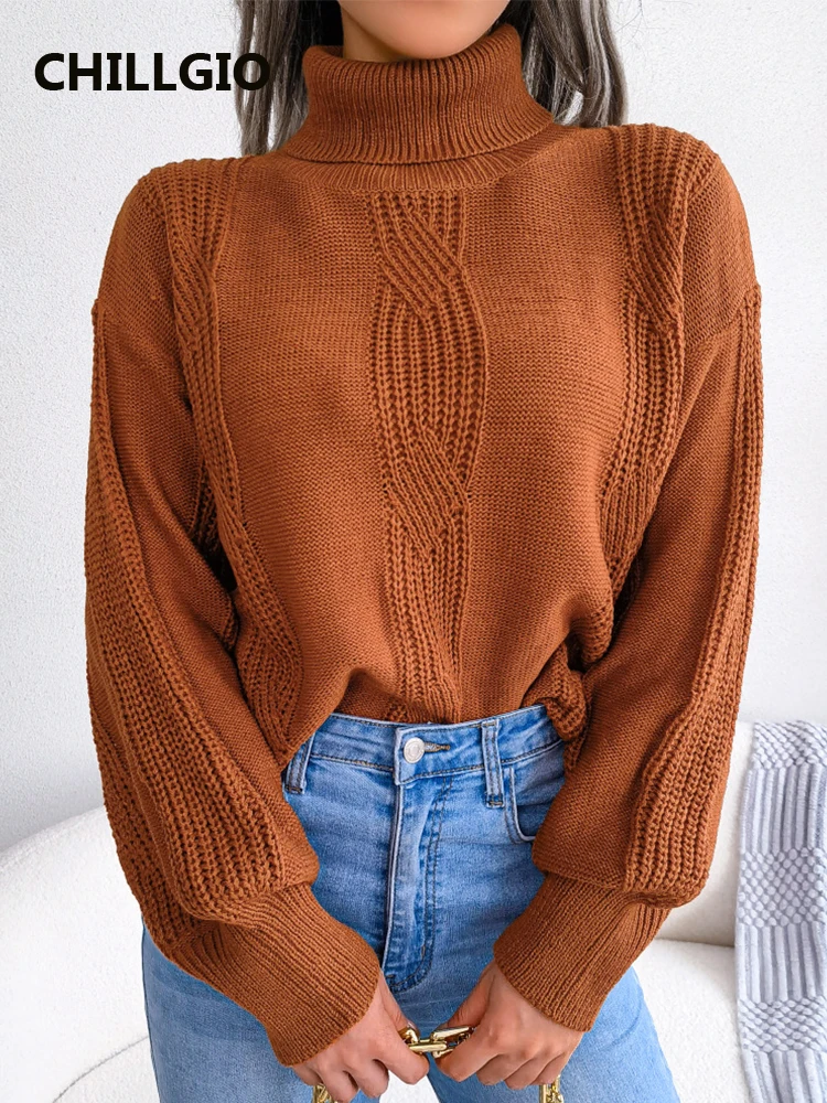 CHILLGIO Winter Turtlneck Women Casual Warm Solid Long Sleeves Tops Elastic Pullovers Fashion Streetwear Autumn Knitted Sweater
CHILLGIO Winter Turtlneck Women Casual Warm Solid Long Sleeves Tops Elastic Pullovers Fashion Streetwear Autumn Knitted Sweater