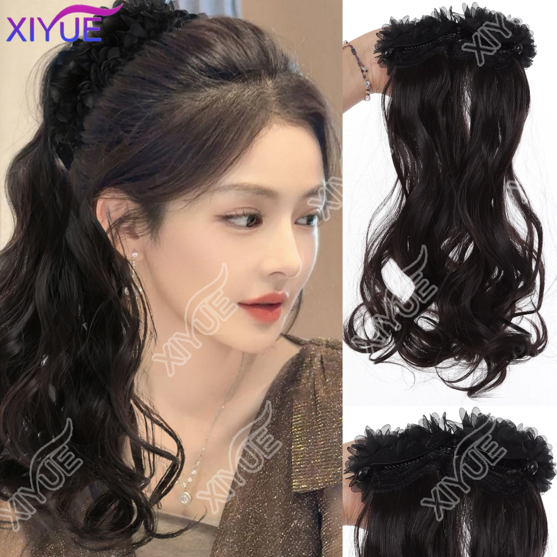 XIYUE Synthetic Long Curly Wig Claw Clip Fluffy Flower Clip in Ponytail Wig Black Wig Hair Clip Hair Accessories fashion
XIYUE Synthetic Long Curly Wig Claw Clip Fluffy Flower Clip in Ponytail Wig Black Wig Hair Clip Hair Accessories fashion