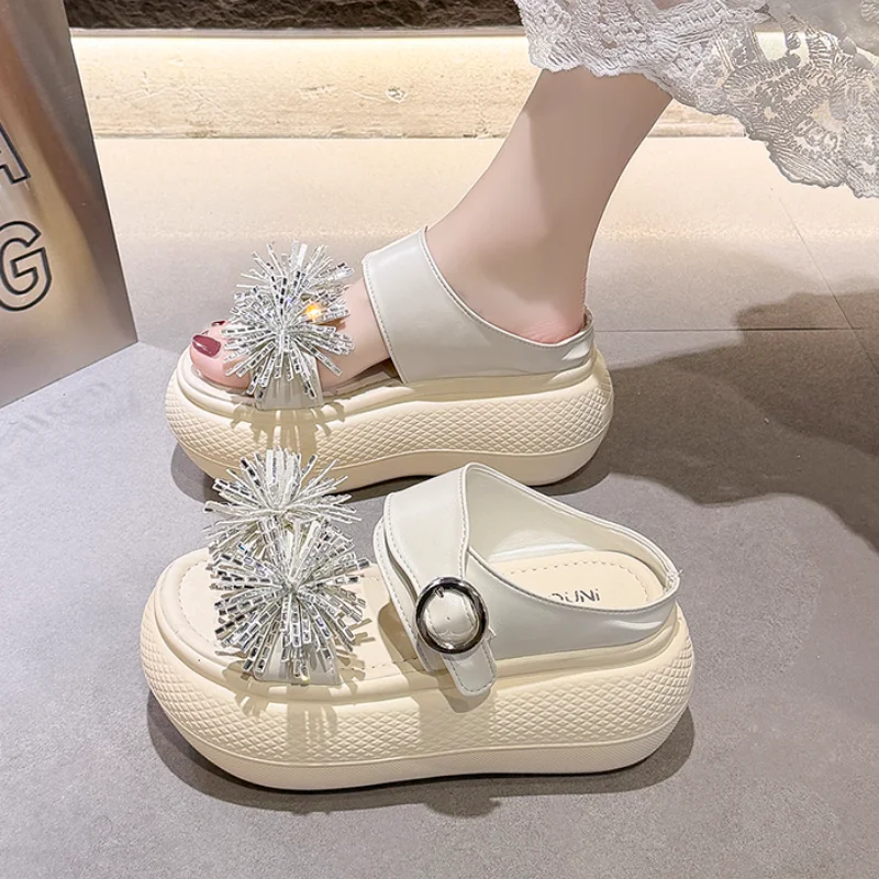 Sparkly Crystal Firework Wedges Sandals Women Metal Buckle Slip On Thick Sole Platform Sandals Woman Summer Vacation slippers
Sparkly Crystal Firework Wedges Sandals Women Metal Buckle Slip On Thick Sole Platform Sandals Woman Summer Vacation slippers