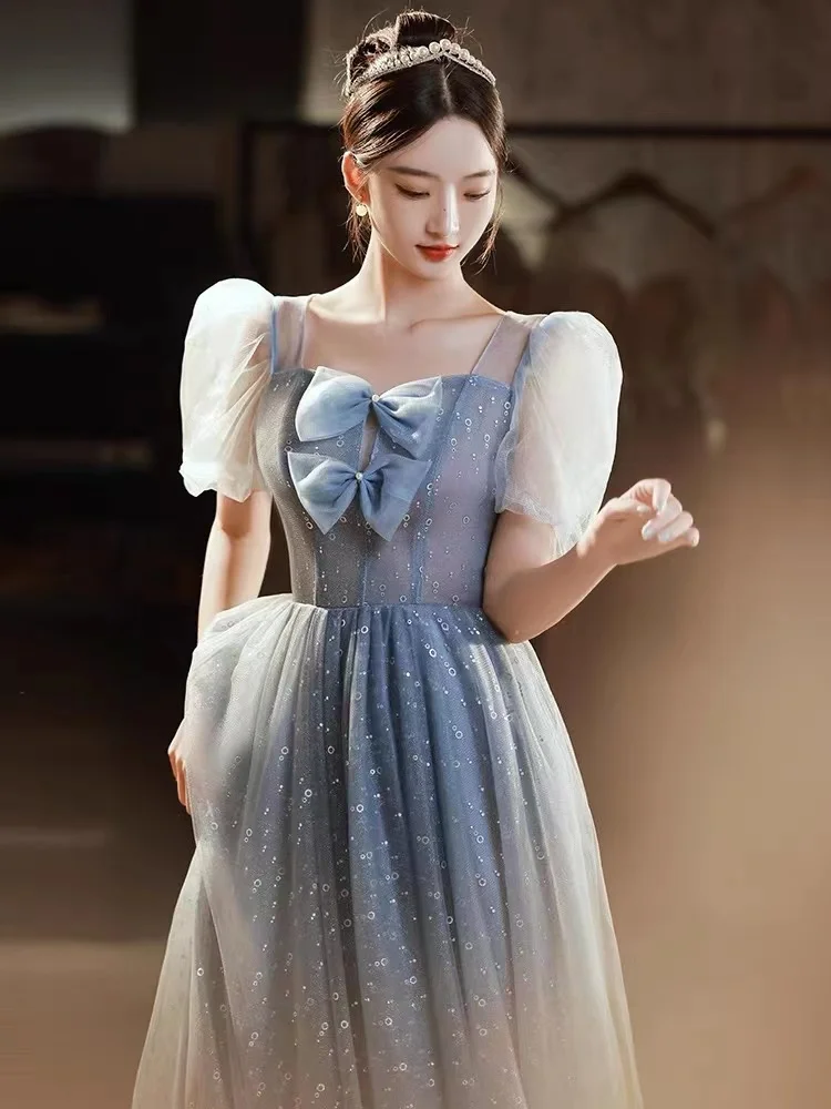 Light Luxury Blue Evening Dresses Empire Short Sleeves Sequins Floor-Length Simple Elegant Ruched A-Line Party Formal Gown Woman
Light Luxury Blue Evening Dresses Empire Short Sleeves Sequins Floor-Length Simple Elegant Ruched A-Line Party Formal Gown Woman
