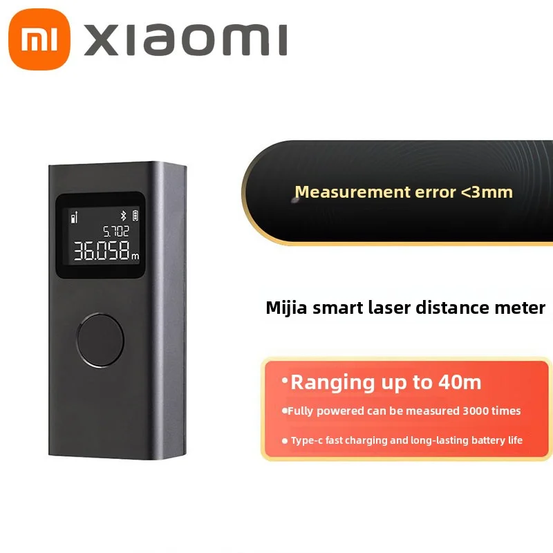 Оригинальный умный лазерный дальномер Xiaomi Mijia, измеритель расстояния в реальном времени, ЖК-дисплей, лазерный дальномер, рулетка в реальном времени, новинка
Оригинальный умный лазерный дальномер Xiaomi Mijia, измеритель расстояния в реальном времени, ЖК-дисплей, лазерный дальномер, рулетка в реальном времени, новинка