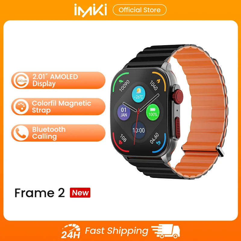 Умные часы IMIKI Frame 2 с магнитным ремешком, 2,01-дюймовый AMOLED HD-дисплей, круглосуточный мониторинг здоровья, 190+ спортивных режимов, водонепроницаемые умные часы
Умные часы IMIKI Frame 2 с магнитным ремешком, 2,01-дюймовый AMOLED HD-дисплей, круглосуточный мониторинг здоровья, 190+ спортивных режимов, водонепроницаемые умные часы