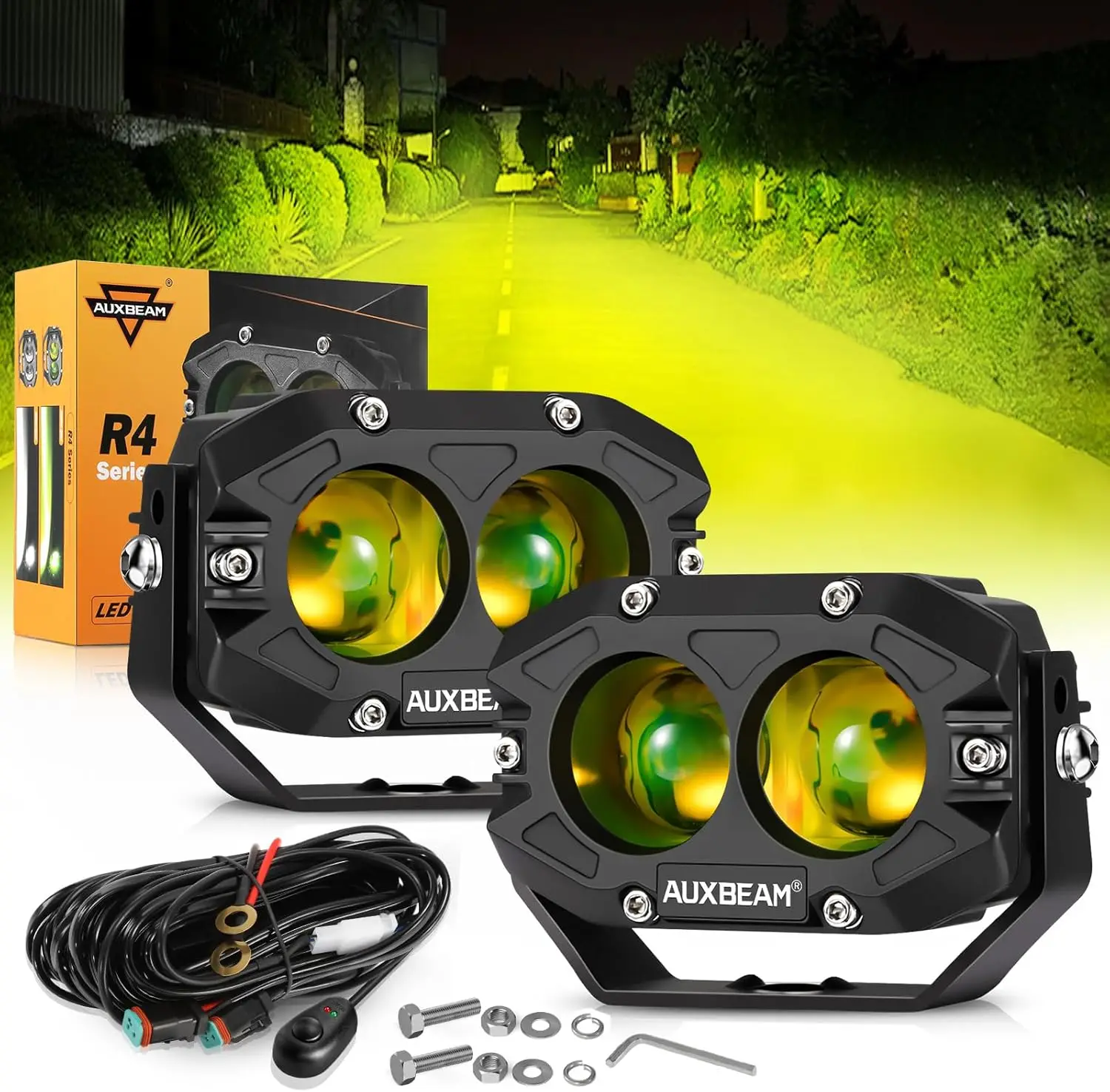 4In 60W Amber Fog Lights, Amber Led Pods Super Bright Spot Beam Offroad Lights with Plug and Play Wiring Harness Kit for Truck S
4In 60W Amber Fog Lights, Amber Led Pods Super Bright Spot Beam Offroad Lights with Plug and Play Wiring Harness Kit for Truck S