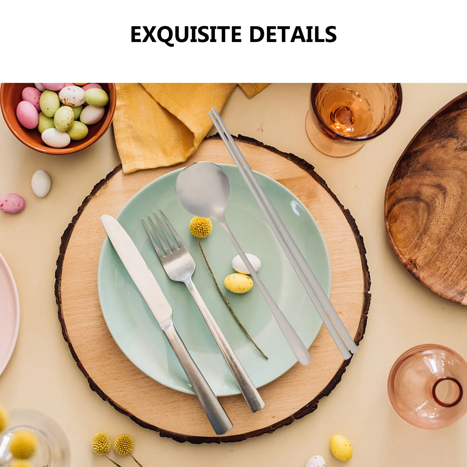 6pcs Stainless Steel Tableware Set Silverware Spoons Forks Knives Chopsticks Soup Kitchen Barware Dining Family Party Hotel
6pcs Stainless Steel Tableware Set Silverware Spoons Forks Knives Chopsticks Soup Kitchen Barware Dining Family Party Hotel