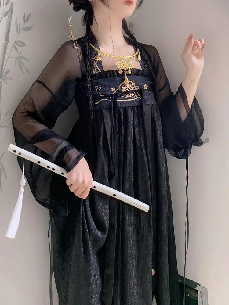 Hanfu женское традиционное китайское фольклорное танцевальное сказочное платье старинный костюм одежда Dinastia Tang винтажное черное платье для косплея
Hanfu женское традиционное китайское фольклорное танцевальное сказочное платье старинный костюм одежда Dinastia Tang винтажное черное платье для косплея