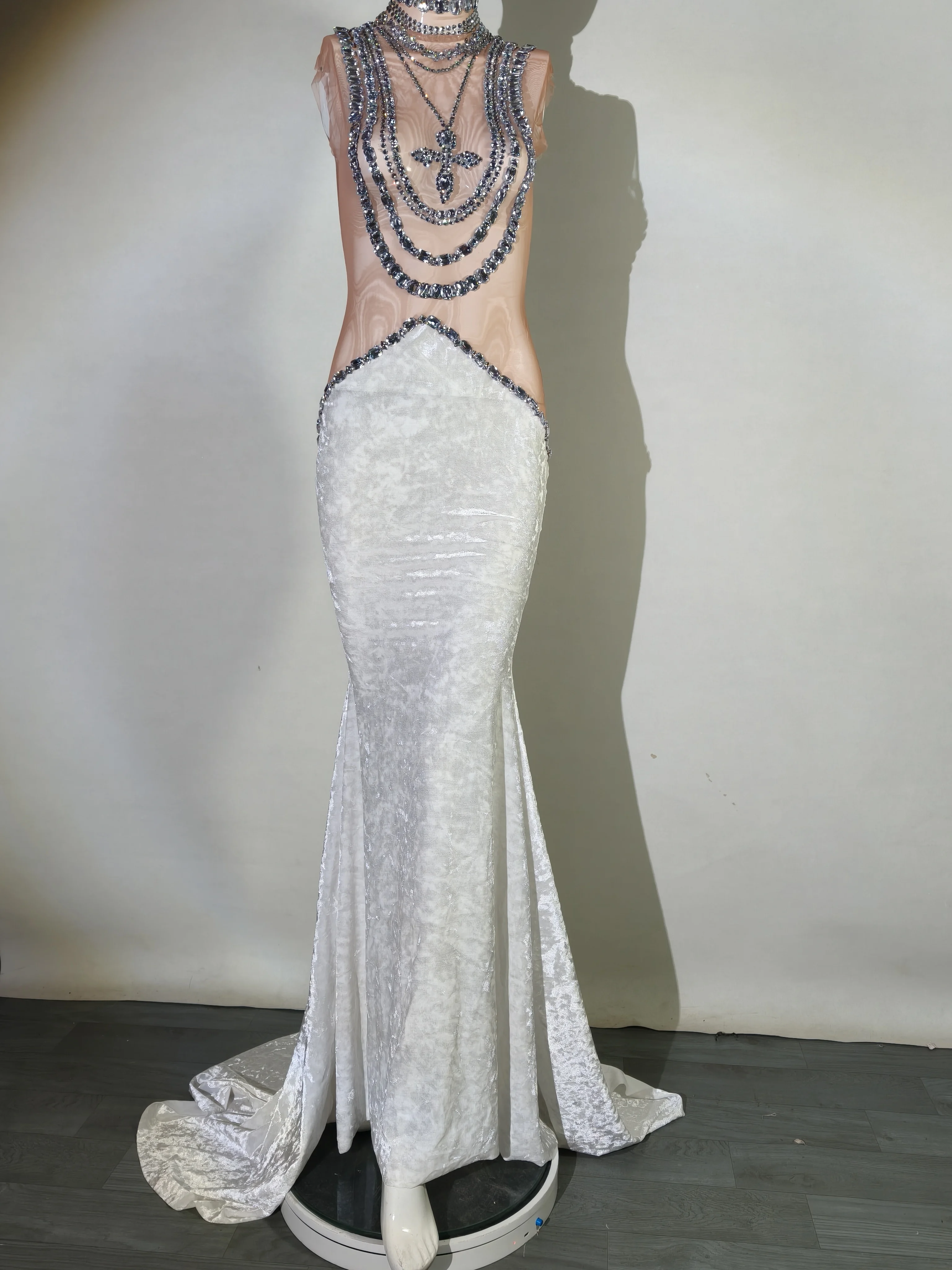 Sexy Elegant Rhinestone White Black Velvet Long Dress Women's Wedding Clubwear Evening Prom Gown Party Evening Wear Performance
Sexy Elegant Rhinestone White Black Velvet Long Dress Women's Wedding Clubwear Evening Prom Gown Party Evening Wear Performance