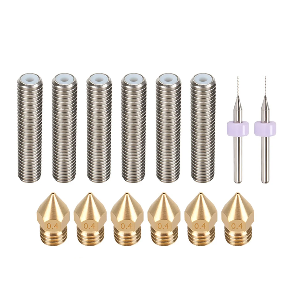 3D Printer M6*30mm Throat 6 Individual MK 8 Individual Pointed Brass Nozzle 6 Individual Clean UP Drill Bits 0.4mm 2 Individual
3D Printer M6*30mm Throat 6 Individual MK 8 Individual Pointed Brass Nozzle 6 Individual Clean UP Drill Bits 0.4mm 2 Individual