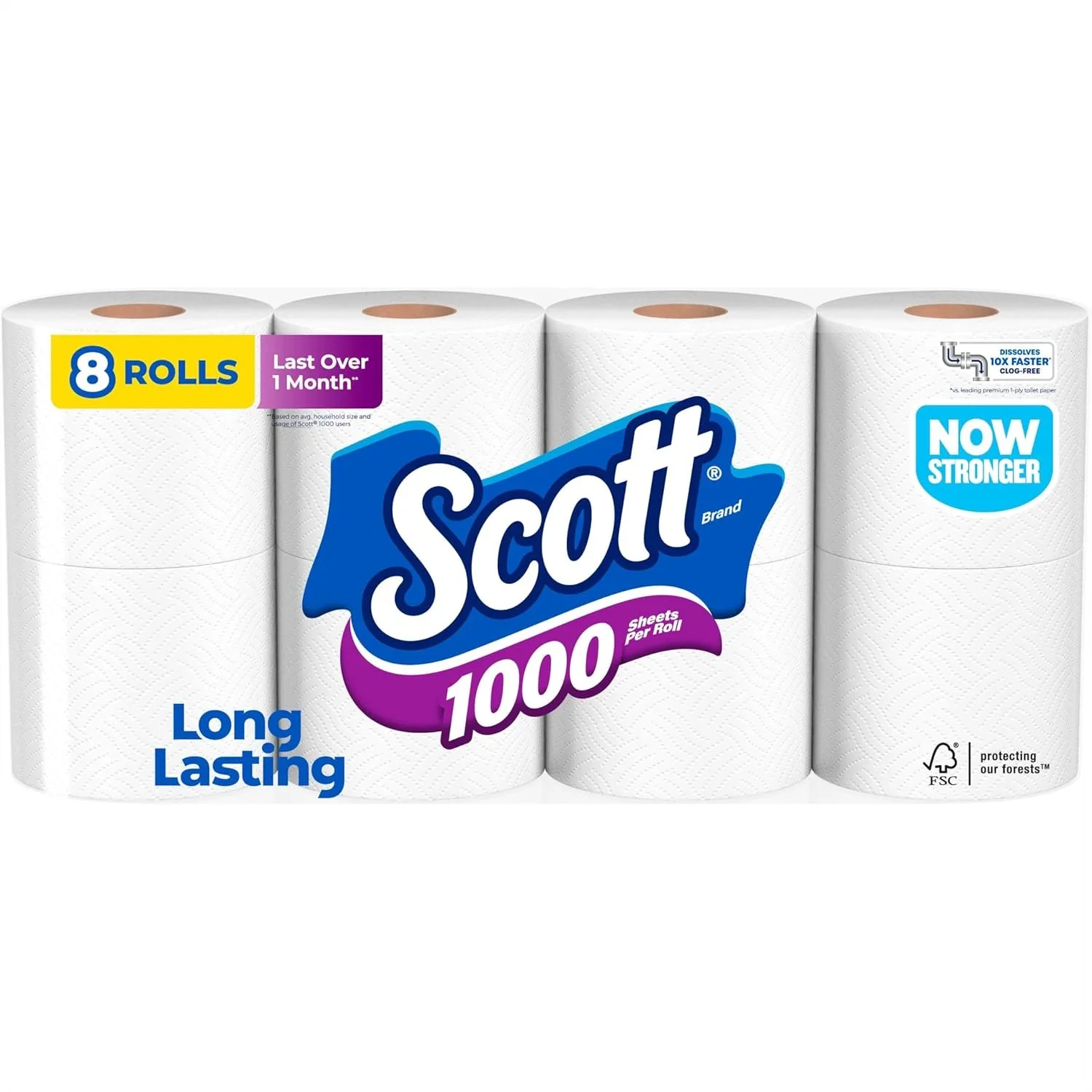Toilet Paper, 8 Rolls, 1-Ply, 1000 Sheets per Roll, Septic-Safe for Low-Flow Toilets
Toilet Paper, 8 Rolls, 1-Ply, 1000 Sheets per Roll, Septic-Safe for Low-Flow Toilets