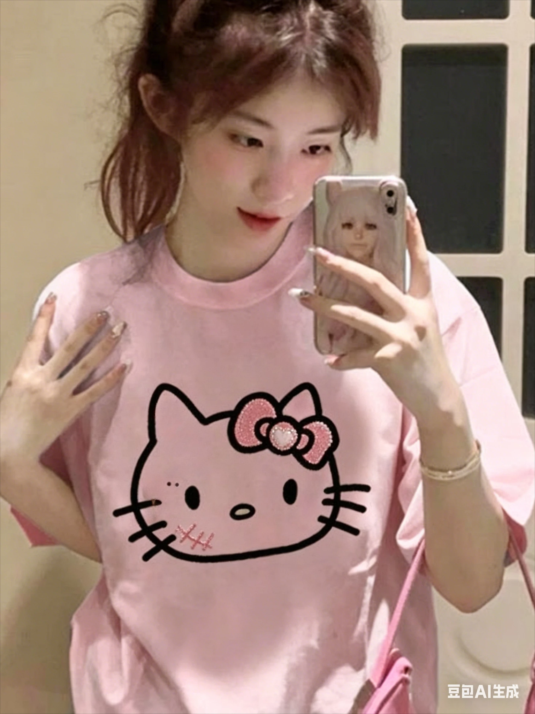 2026 Cute style Hello Kitty short-sleeved T-shirt for women, suitable for summer with a Korean-style loose and versatile design.
2026 Cute style Hello Kitty short-sleeved T-shirt for women, suitable for summer with a Korean-style loose and versatile design.