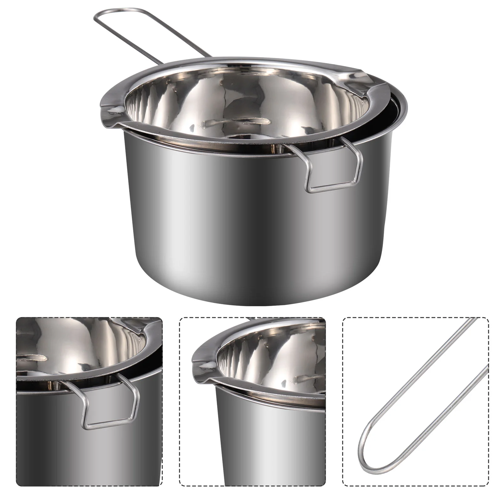 1 Set Wax Stainless Steel Double Boiler Chocolate Melting Pot Cheese Melting Pot Heat Resistant Perfect for Baking
1 Set Wax Stainless Steel Double Boiler Chocolate Melting Pot Cheese Melting Pot Heat Resistant Perfect for Baking