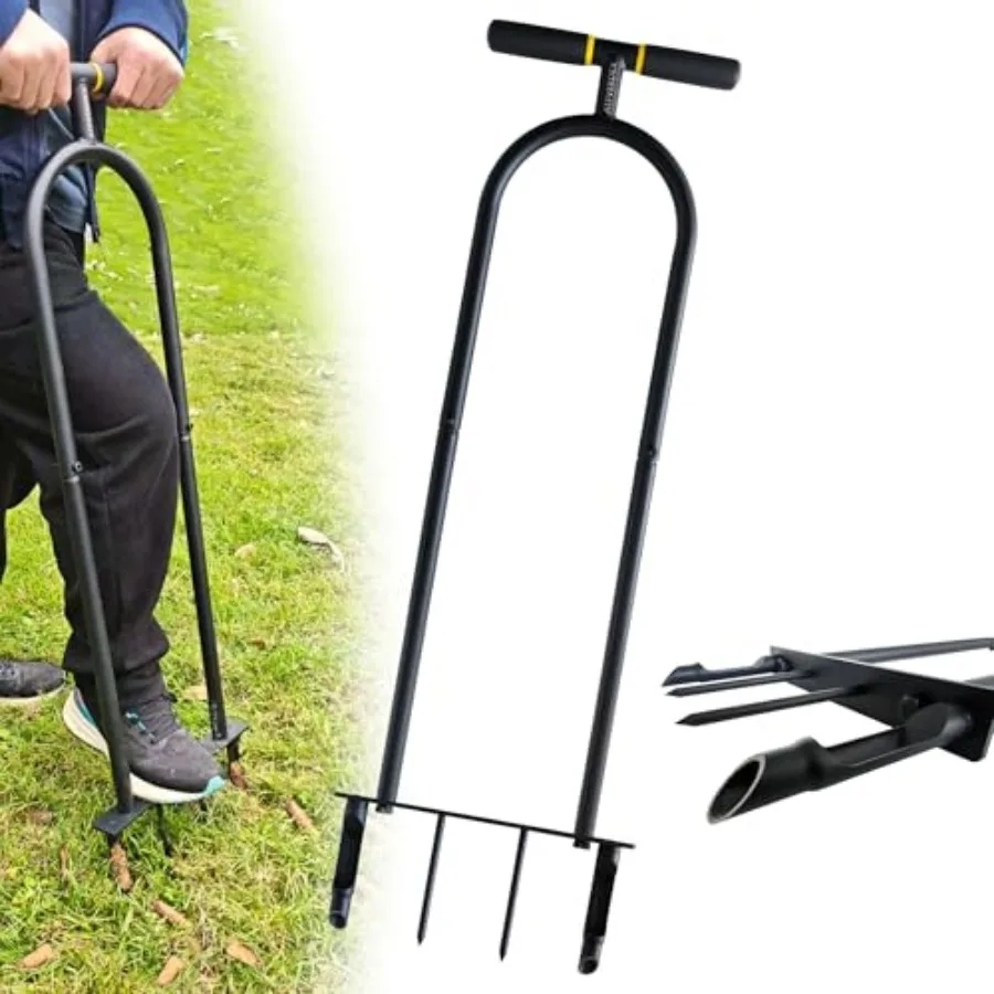 Manual Core Aerator Lawn Tool, 2 Half-Open Hollow Slot Tines and 2 Spike Grass Aeration Tool, Plug Aerator for Hard Compacted S
Manual Core Aerator Lawn Tool, 2 Half-Open Hollow Slot Tines and 2 Spike Grass Aeration Tool, Plug Aerator for Hard Compacted S