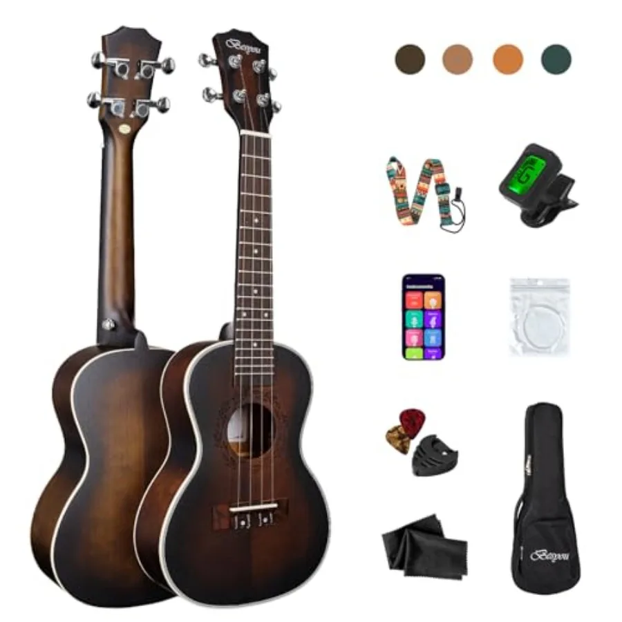 23 Inches Ukulele for Beginner and Adults, Mahogany Concert Ukelele Kit with Tuner, Gig Bag, Strap, Carbon Nylon Strings, Picks
23 Inches Ukulele for Beginner and Adults, Mahogany Concert Ukelele Kit with Tuner, Gig Bag, Strap, Carbon Nylon Strings, Picks