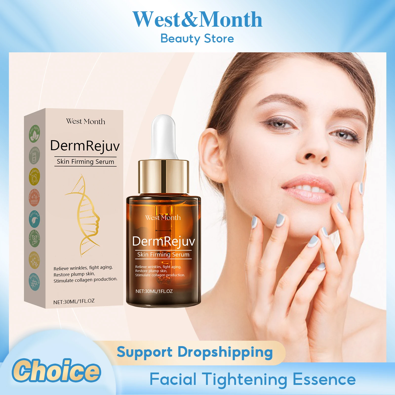 Facial Tightening Essence Lifting Moisturizing Repair Brightening Rejuvenating Improve Dryness Glow Soft Facial Hydrating Serum
Facial Tightening Essence Lifting Moisturizing Repair Brightening Rejuvenating Improve Dryness Glow Soft Facial Hydrating Serum