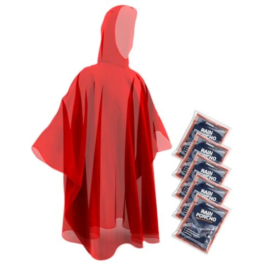 Disposable Rain Ponchos for Adults 5 Pack
Disposable Rain Ponchos for Adults 5 Pack