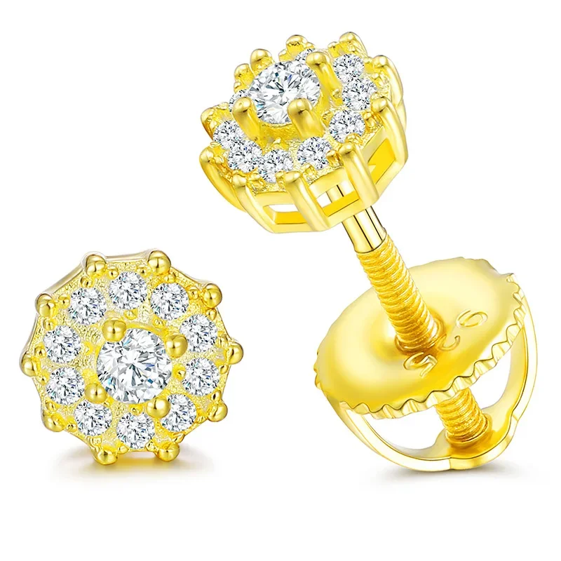 S925 Sterling Silver 2mm Moissanite Plating Yellow Gold Women Engagement Stud Earrings Simple Wedding Jewelry
S925 Sterling Silver 2mm Moissanite Plating Yellow Gold Women Engagement Stud Earrings Simple Wedding Jewelry