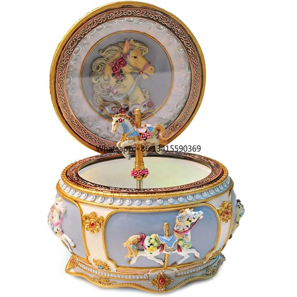EverBright Classic 18-Note Horse Carousel Music Box with LED Flashing Resin Unicorn SANKYO Music Movement Wind up Play Power
EverBright Classic 18-Note Horse Carousel Music Box with LED Flashing Resin Unicorn SANKYO Music Movement Wind up Play Power