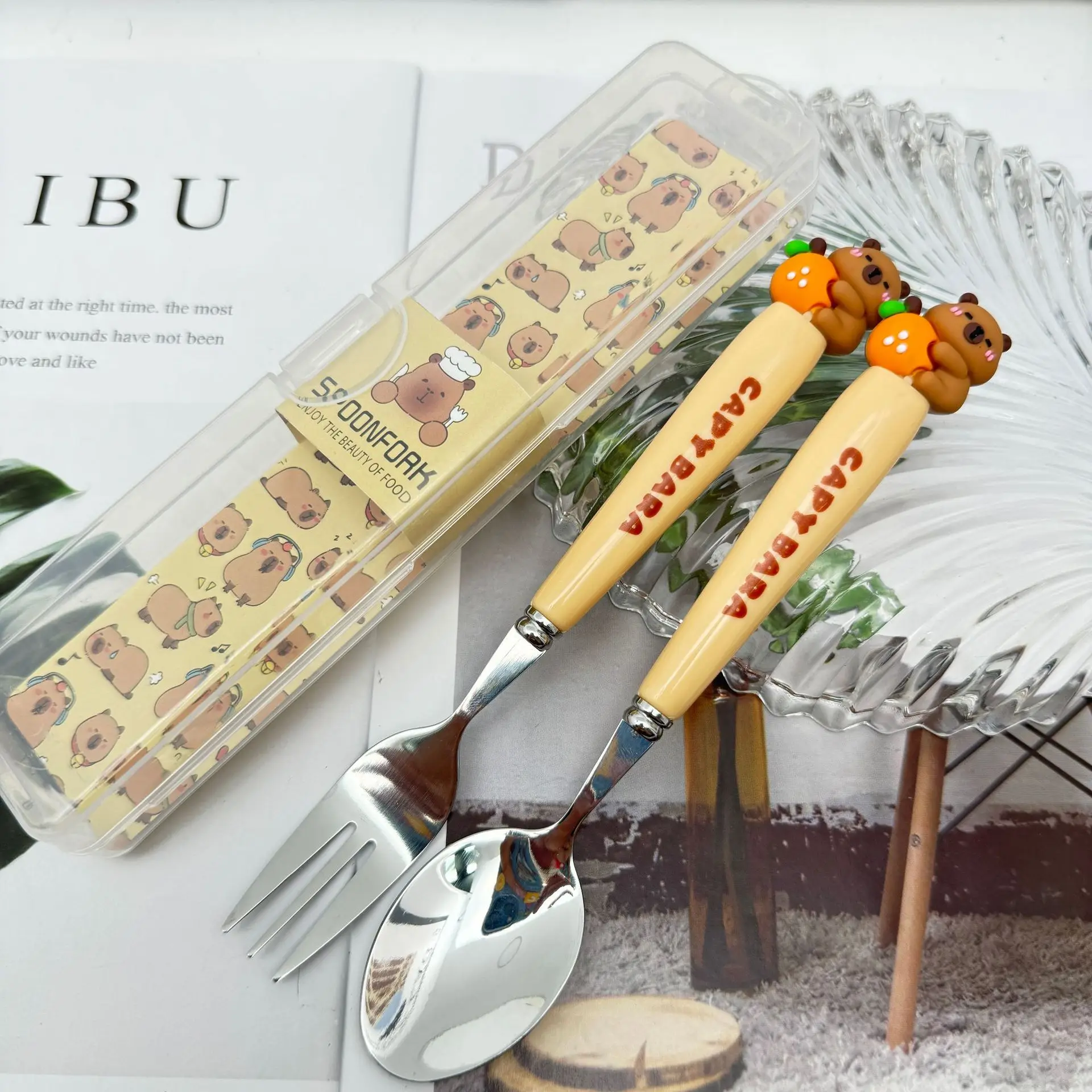 Fashion Capybara Stainless Steel Cutlery Set Cartoon Travel Portable Fork Spoon Dinnerware Sets Children Tableware Set School
Fashion Capybara Stainless Steel Cutlery Set Cartoon Travel Portable Fork Spoon Dinnerware Sets Children Tableware Set School