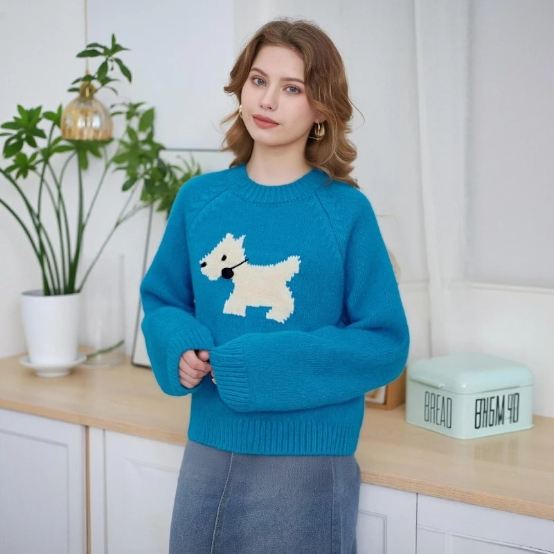 Милый корейский однотонный вязаный свитер с круглым вырезом и принтом собаки, осенне-зимний модный повседневный женский пуловер в ленивом стиле, новинка
Милый корейский однотонный вязаный свитер с круглым вырезом и принтом собаки, осенне-зимний модный повседневный женский пуловер в ленивом стиле, новинка