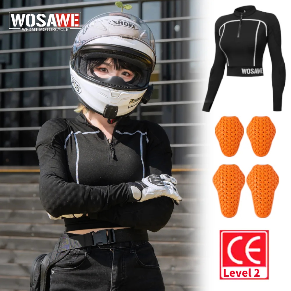 WOSAWE CE Level 2 Motorcycle Jacket Women Motorbike Sexy Slim Fit Half Zipper Shirts Summer Autumn Running Fitness Yoga Wear
WOSAWE CE Level 2 Motorcycle Jacket Women Motorbike Sexy Slim Fit Half Zipper Shirts Summer Autumn Running Fitness Yoga Wear