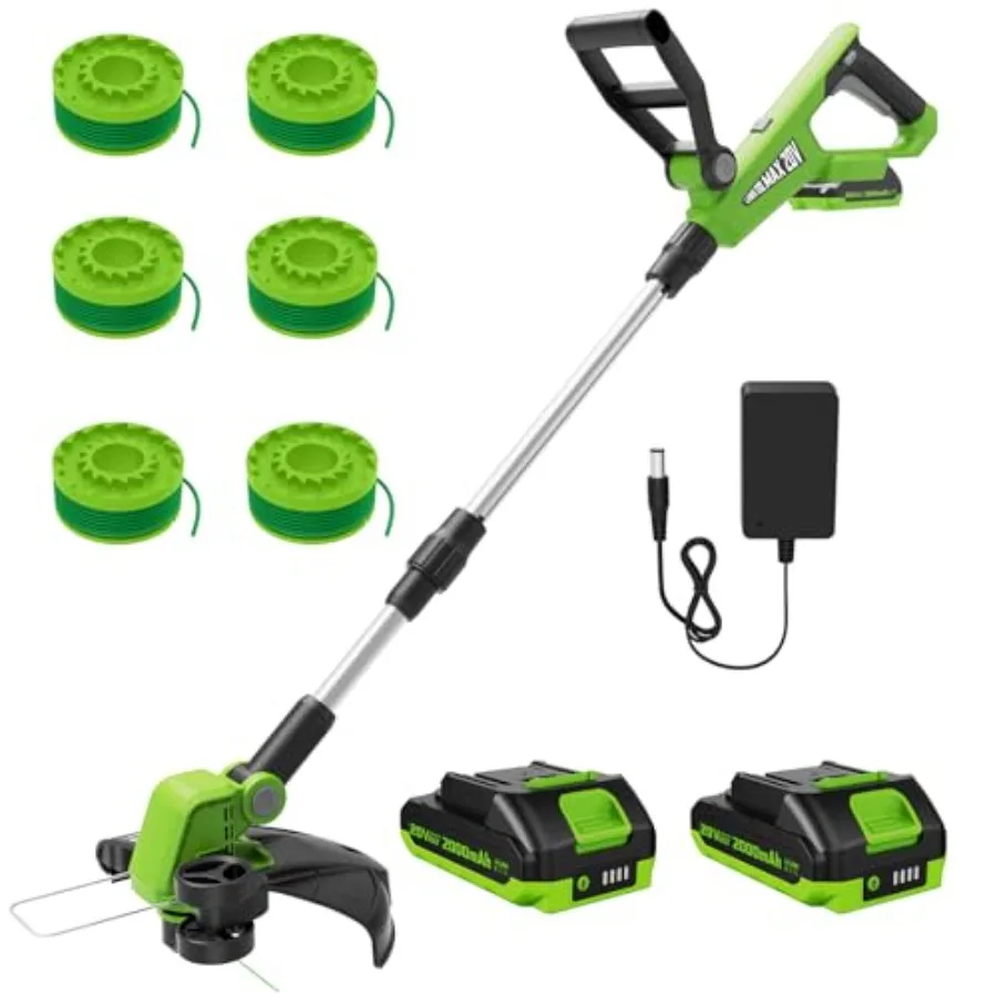 12 Inch 20V Cordless Weed Wacker with Automatic Line Feed, 2 in 1 String Trimmer and Edger, Includes 2 X 2.0Ah Batteries/1 X Ch
12 Inch 20V Cordless Weed Wacker with Automatic Line Feed, 2 in 1 String Trimmer and Edger, Includes 2 X 2.0Ah Batteries/1 X Ch