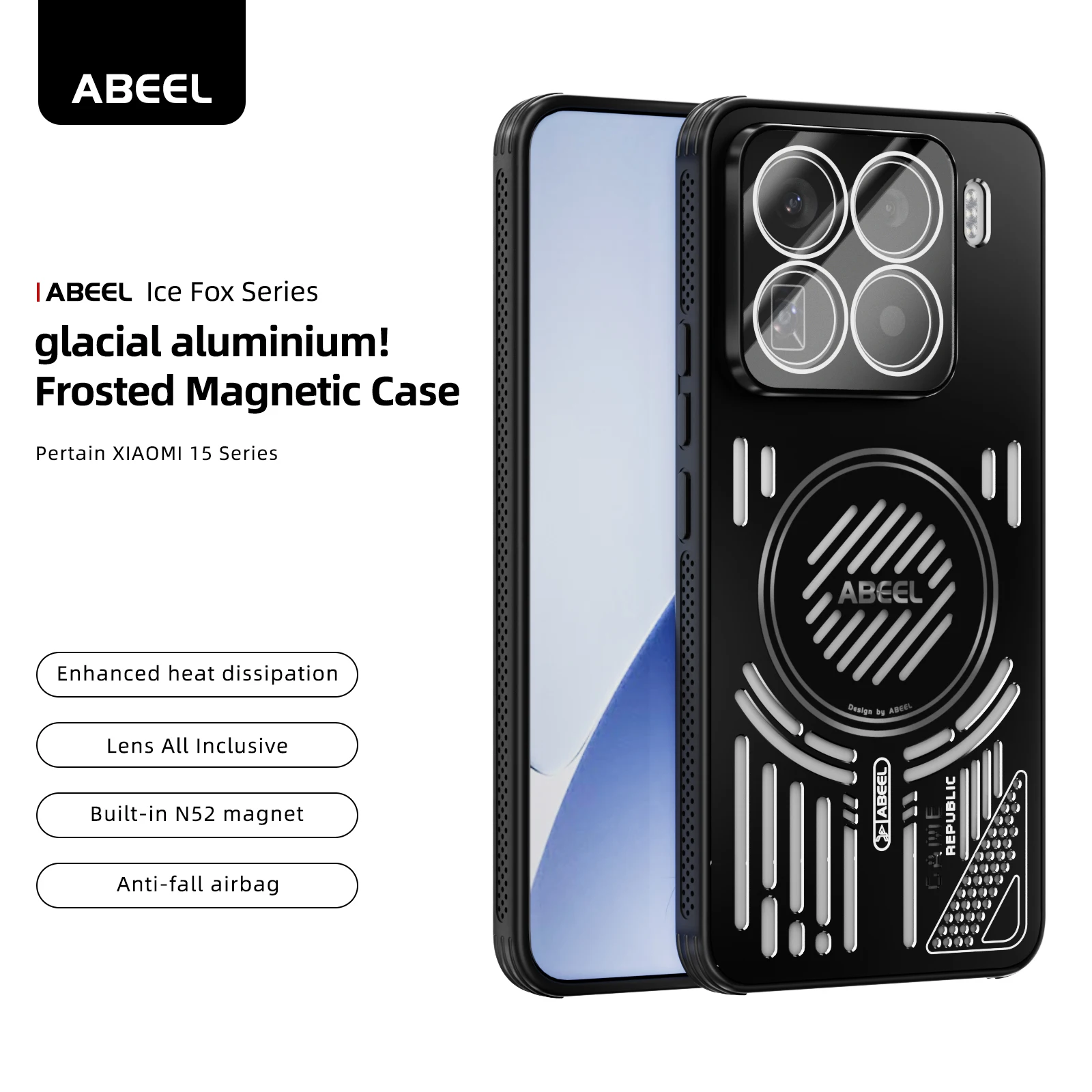 ABEEL Alumium Alloy Heat Dissipation Magnetic Phone Case for Xiaomi 15 Ultra Mi 15 Pro Mi 15S Pro Breathable Cooling Case Funda
ABEEL Alumium Alloy Heat Dissipation Magnetic Phone Case for Xiaomi 15 Ultra Mi 15 Pro Mi 15S Pro Breathable Cooling Case Funda