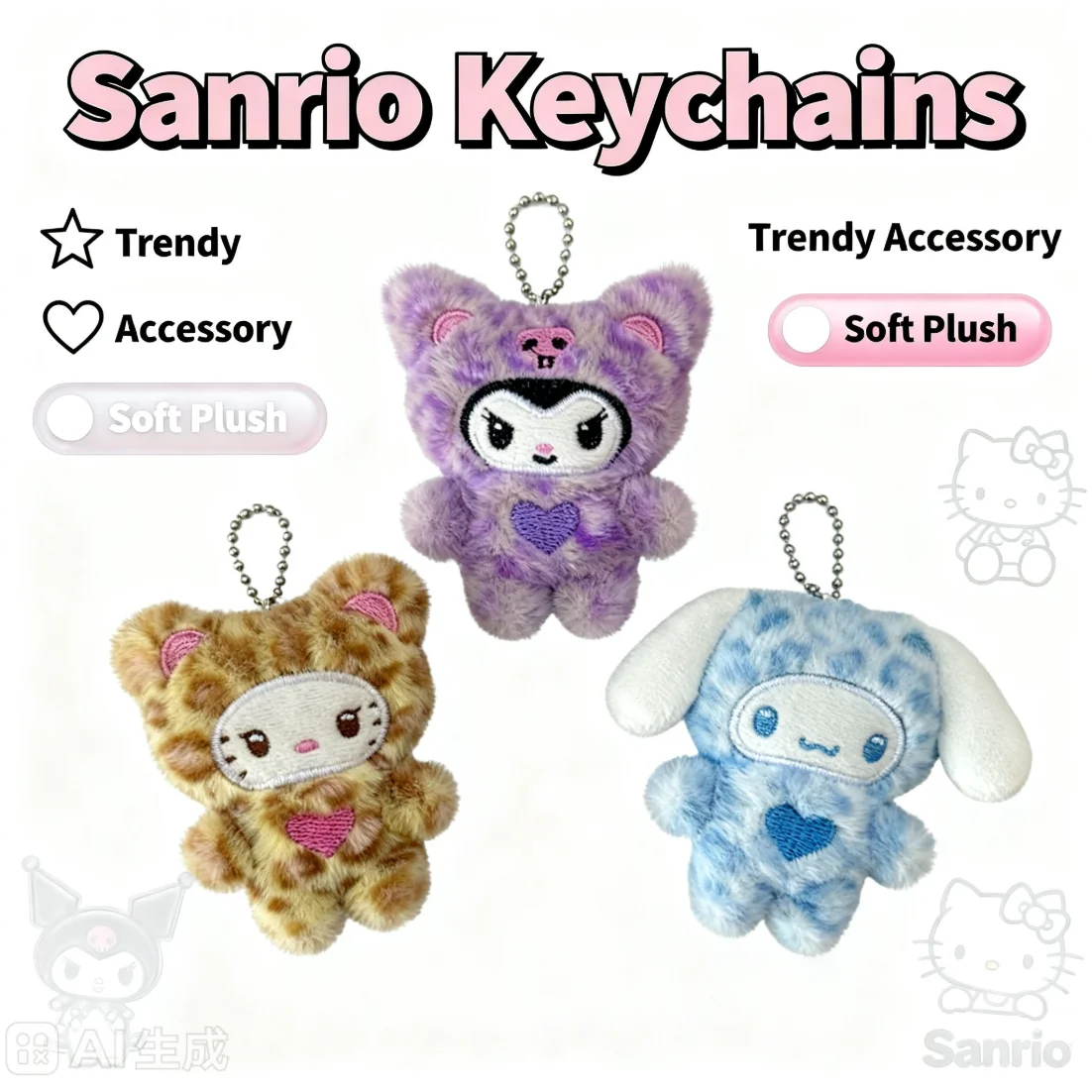Sanrio keychain pendant, anime keychain. Gift ornament, collectible for anime enthusiasts
Sanrio keychain pendant, anime keychain. Gift ornament, collectible for anime enthusiasts