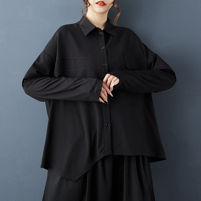 K Sle Свободная длинная све irt Faionable Лоскутная повседневная ветровая осенняя Новое поступление женская блузка премиум-класса большого размера
K Sle Свободная длинная све irt Faionable Лоскутная повседневная ветровая осенняя Новое поступление женская блузка премиум-класса большого размера