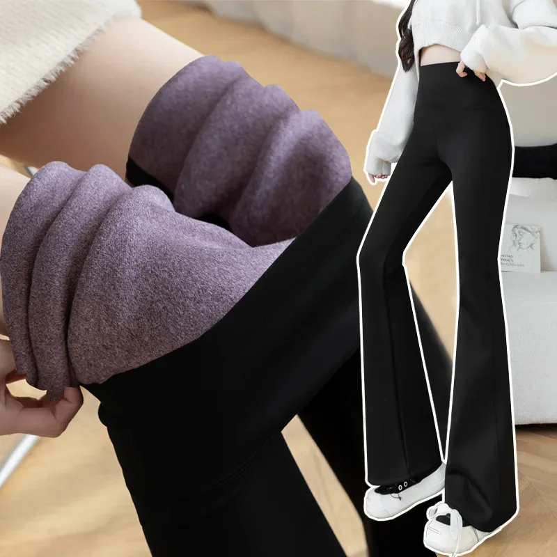 Winter bell-bottoms for women, high-waisted, large-size outerwear, thickened, thin, extended leggings black pants women
Winter bell-bottoms for women, high-waisted, large-size outerwear, thickened, thin, extended leggings black pants women