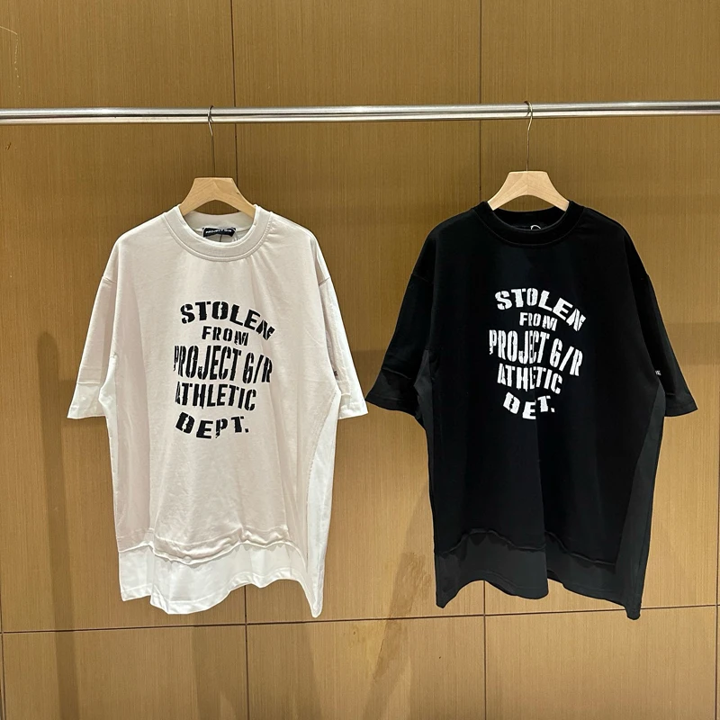 Virtual Fake Two Pieces Project T-shirt Men Women Splice Text Pattern Print Short Sleeve Classic Loose Vertical T Shirt Clothes
Virtual Fake Two Pieces Project T-shirt Men Women Splice Text Pattern Print Short Sleeve Classic Loose Vertical T Shirt Clothes