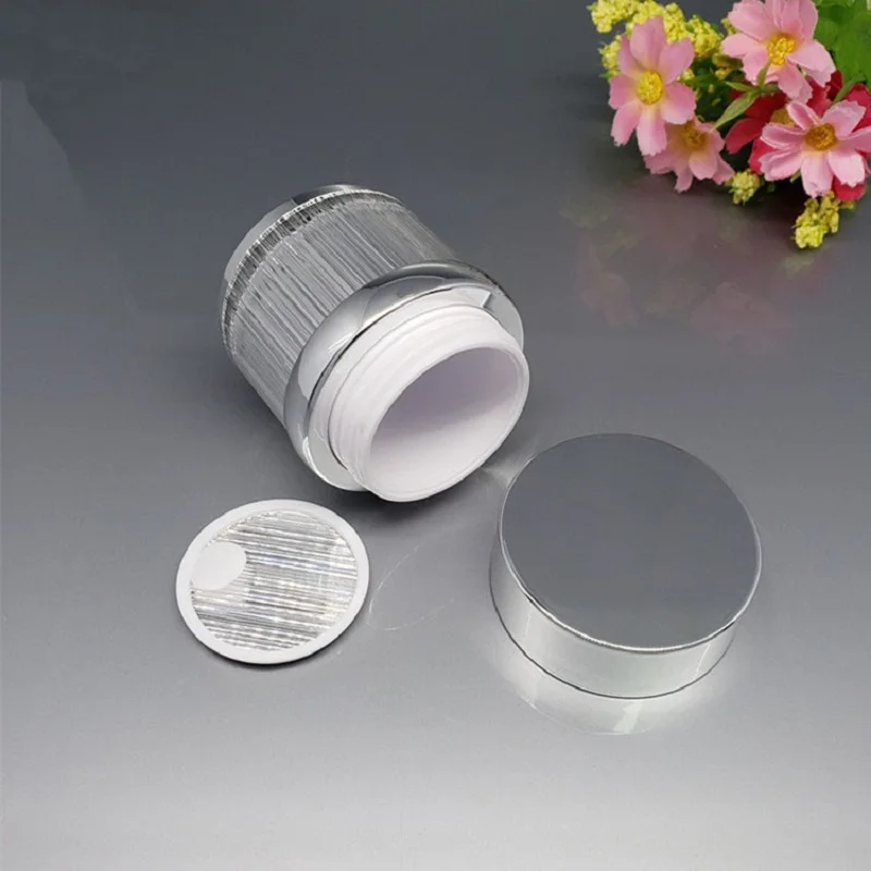 15g shiny silver lined shaped acrylic jar pot tin bottle day cream/eye serum/gel/essence/moisturizer wax skin cosmetic packing
15g shiny silver lined shaped acrylic jar pot tin bottle day cream/eye serum/gel/essence/moisturizer wax skin cosmetic packing