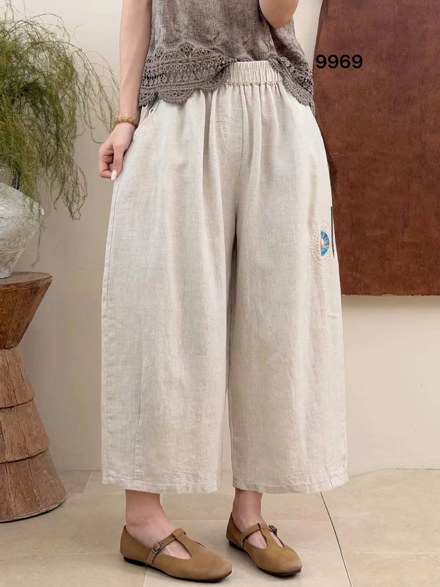Summer Thin Linen Casual Pants Women's Eighteen Dad Pants Pure Color Fashionable Mom Pants Cool Wide Leg Pants Artistic Style
Summer Thin Linen Casual Pants Women's Eighteen Dad Pants Pure Color Fashionable Mom Pants Cool Wide Leg Pants Artistic Style