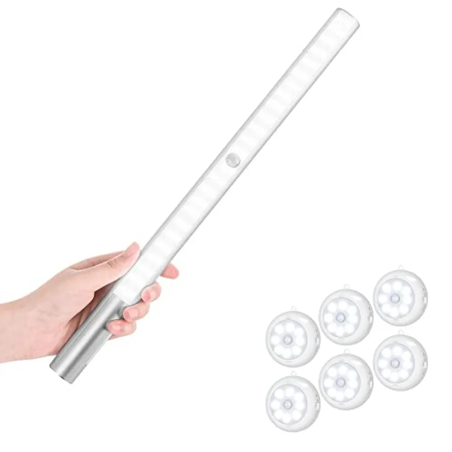 6 Pack Motion Sensor Light Indoor + 1 Pack T401 LED Closet Light Battery Operated, Super Bright Wireless Under Cabinet Lighting
6 Pack Motion Sensor Light Indoor + 1 Pack T401 LED Closet Light Battery Operated, Super Bright Wireless Under Cabinet Lighting